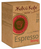Живой кофе Espresso Strong(10шт) капсулы для кофемашин Nespresso